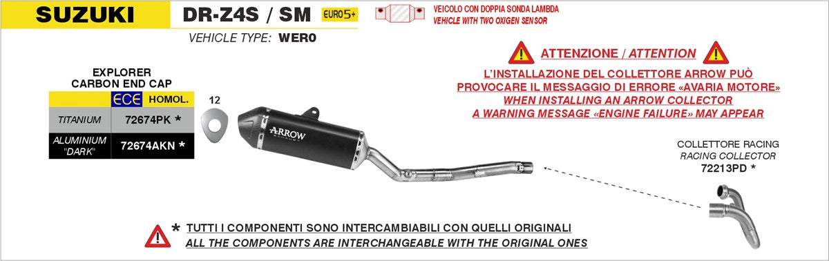 Escape ARROW® Explorer Suzuki DR-Z4S / DR-Z4SM 2025+ 72674PK 72674AKN