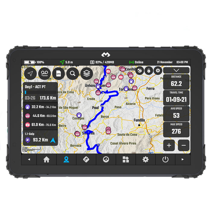 Tablet DMD-T880X Nav Tab (8″) — Tablet de navegación definitiva para moto, aventura y off-road