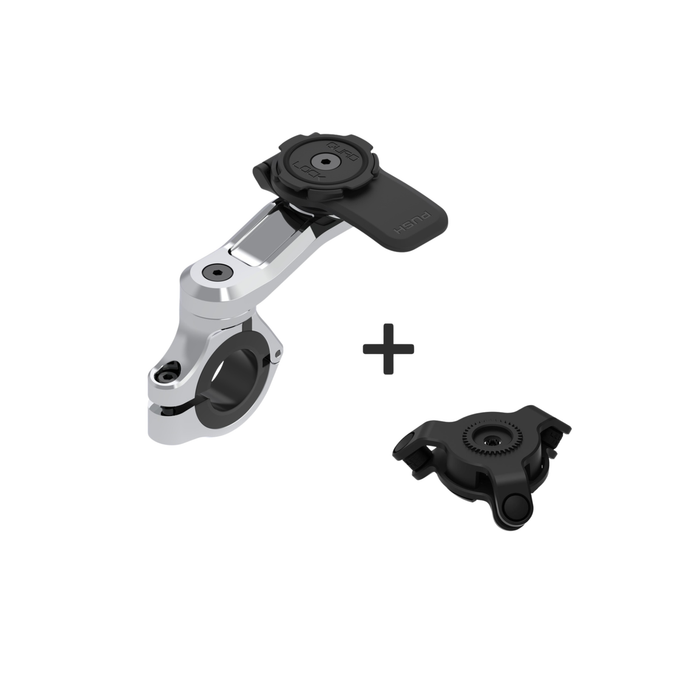 Support de téléphone portable Quad Lock® pour moto–Fixation au guidon avec système de verrouillage sécurisé
