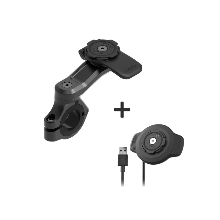Support de téléphone portable Quad Lock® pour moto–Fixation au guidon avec système de verrouillage sécurisé
