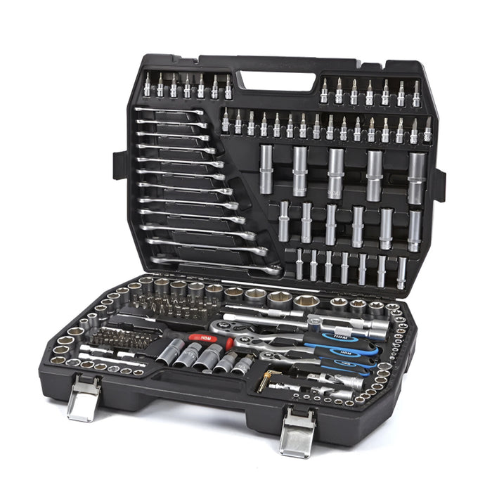 Estojo de ferramentas - Jogo de roquete e chaves de caixa.