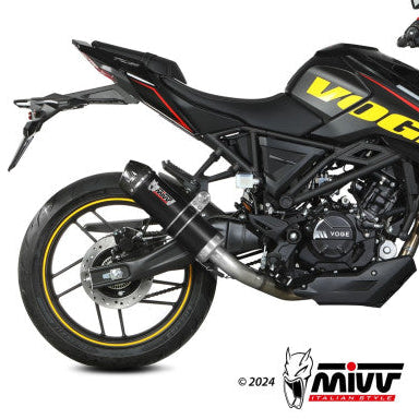 Mivv Full system 1x1 GP Black con tapa carbono Voge Brivido 125R 2023-24 VO.002.LXBC