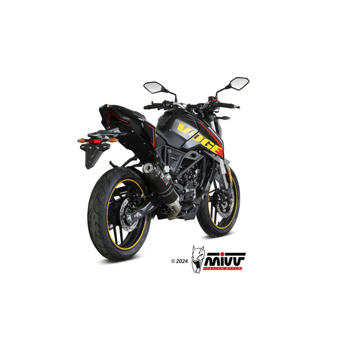 Mivv Full system 1x1 GP Black con tapa carbono Voge Brivido 125R 2023-24 VO.002.LXBC