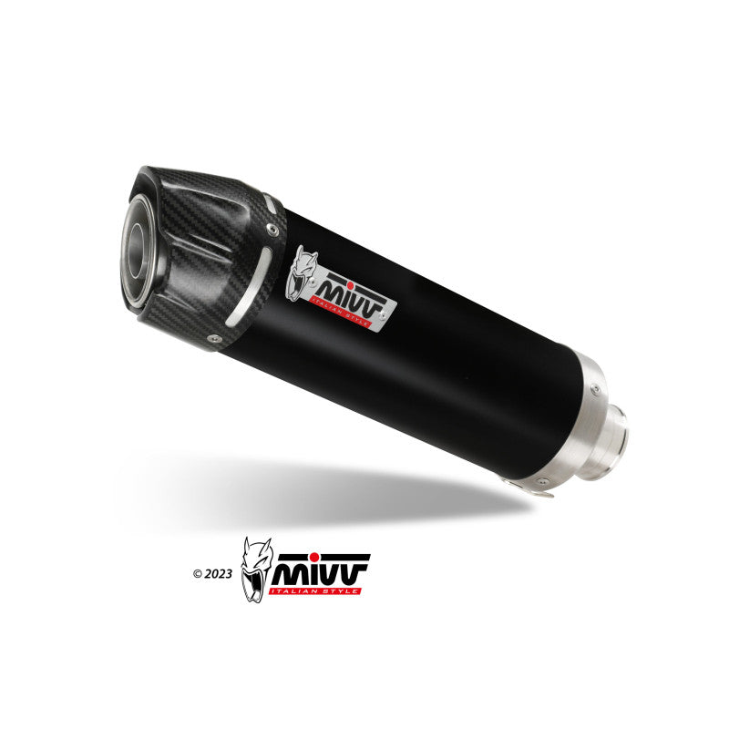 Mivv Full system 1x1 GP Black con tapa carbono Voge Brivido 125R 2023-24 VO.002.LXBC